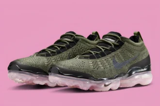 Nike VaporMax Flyknit 2023 "Medium Olive", A Playful Juxtaposition of Earthy Tones and Translucent Pink